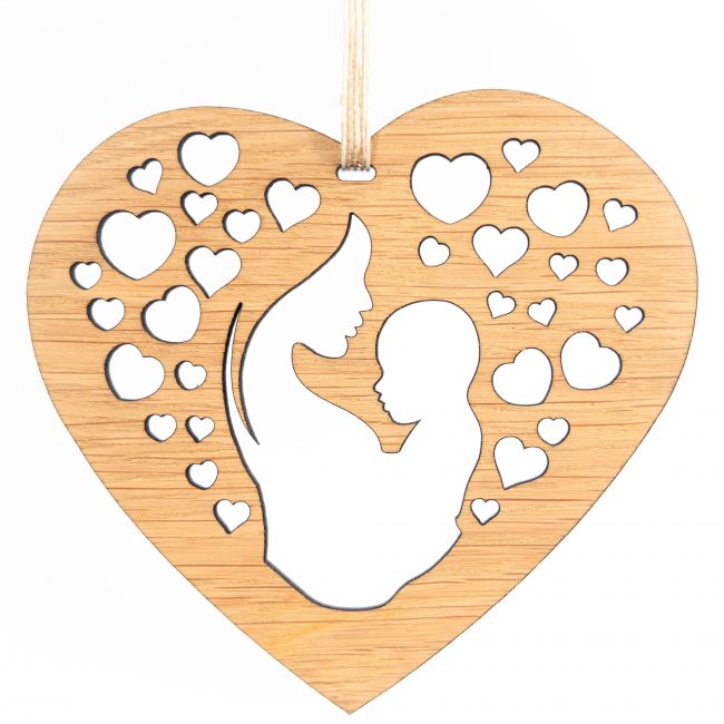 Kyloe Creations - Mother and baby wooden decoration