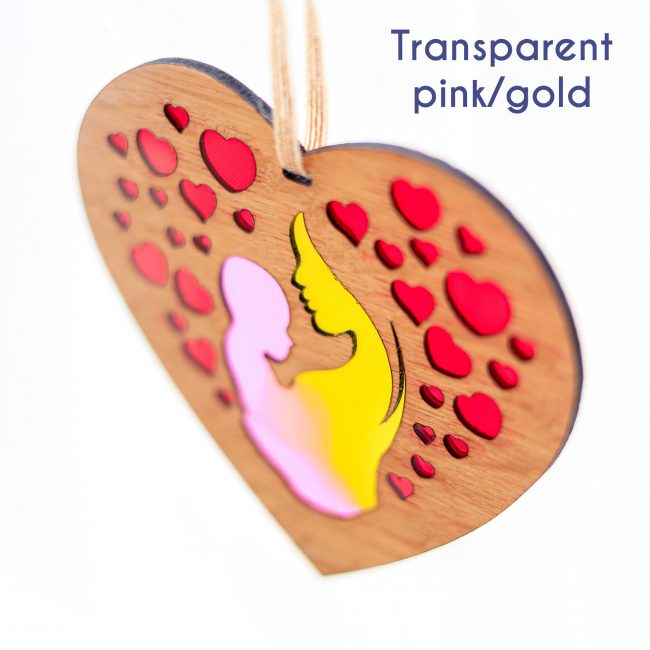 Kyloe Creations - Baby Girl Heart Decoration With Transparent Resin