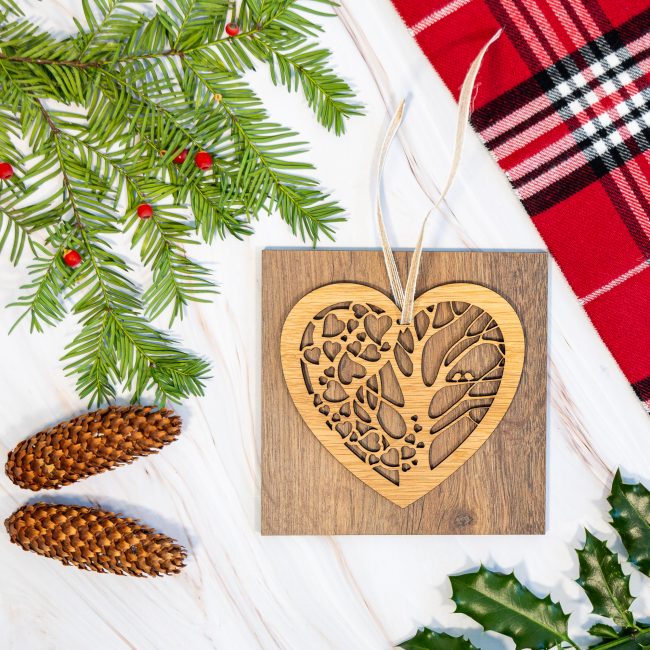 Kyloe Creations - Wooden Love Heart Tree Decoration