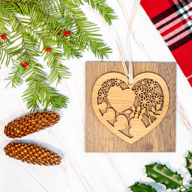 Kyloe Creations - Wooden Love Heart Tree Decoration