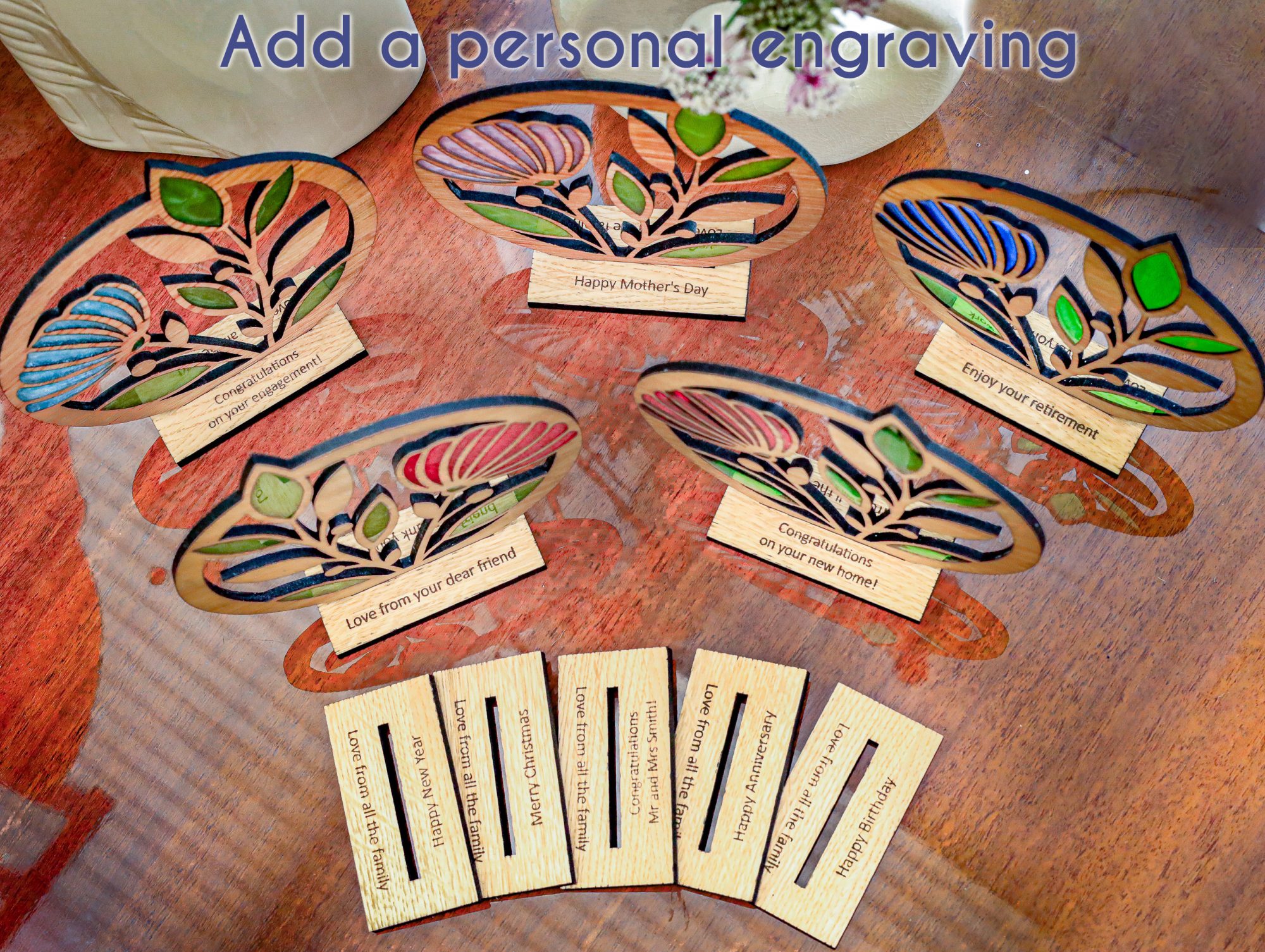 Kyloe Creations - Wooden Leaves and Flower Decoration