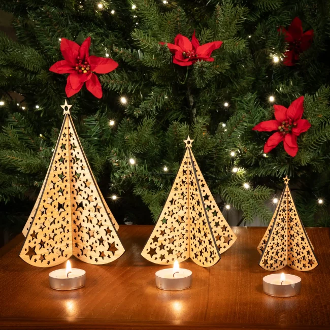 Bamboo Star Christmas Tree Decorations - Eco-friendly gifts and ornaments - Kyloe Creations