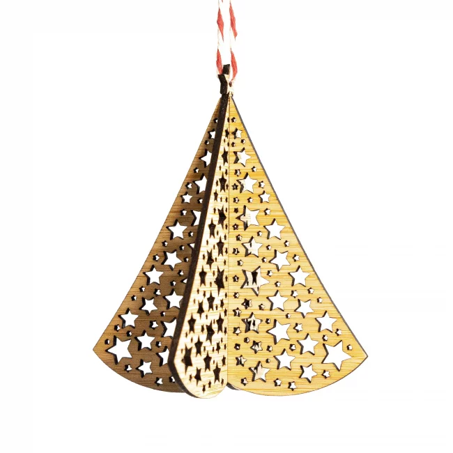 Bamboo Hanging Christmas Tree Decorations - Eco-friendly gifts and ornaments - Kyloe Creations