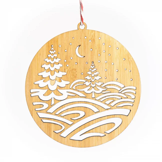 Bamboo Winter Trees Christmas Tree Decorations - Eco-friendly gifts and ornaments - Kyloe Creations